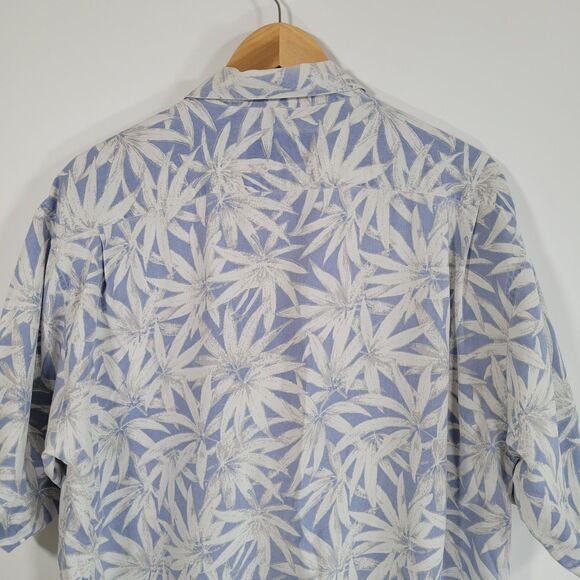 Lot (2) Hawaiian Silk Shirts Size M 100% Aloha Floral Pastel Blue - Picture 6 of 16